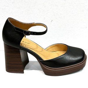 New Black Platform Mary Jane Chunky Heel Pumps